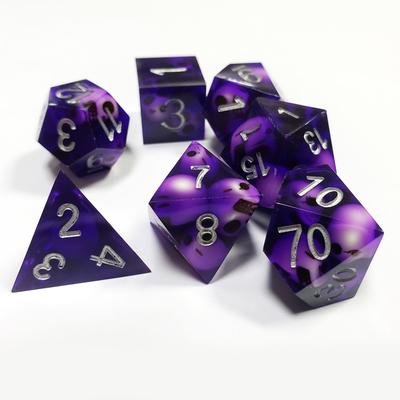 Purper Crystal Skull Resin Boarding Dice Set Draak en Dungeon