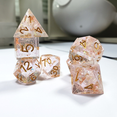 Phantom transparante kleur kristal Hars Boarding Dice Set dnd dobbelstenen