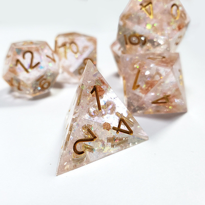 Phantom transparante kleur kristal Hars Boarding Dice Set dnd dobbelstenen