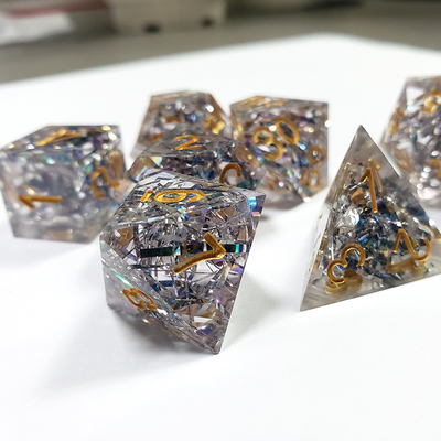 Transparante kristallen kleurband Hars Boarding Dice Set dnd dice