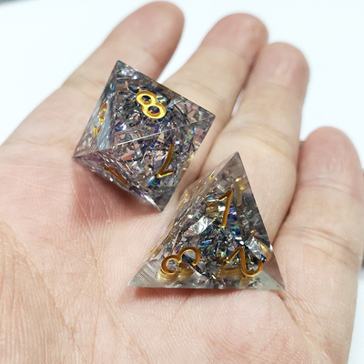 Transparante kristallen kleurband Hars Boarding Dice Set dnd dice