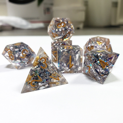 Transparante kristallen kleurband Hars Boarding Dice Set dnd dice