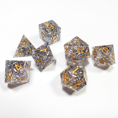 Transparante kristallen kleurband Hars Boarding Dice Set dnd dice