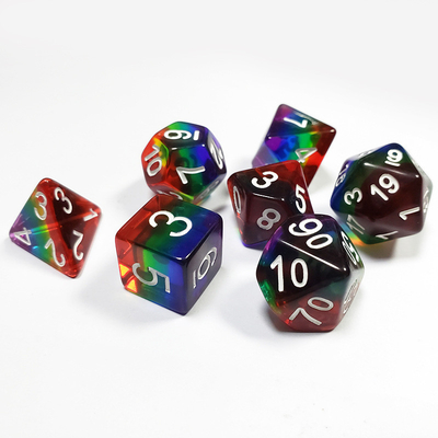 Regenboog kristal hars boarding dobbelstenen set dnd dobbelstenen