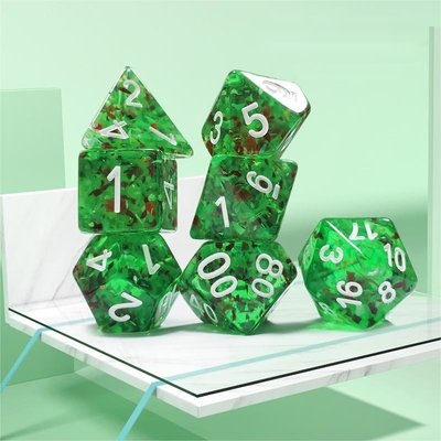Sprite groen kristal Resin Boarding Dice Set dnd dobbelstenen