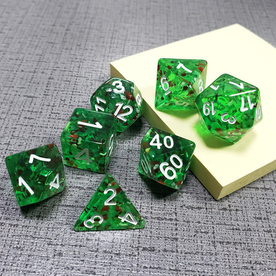 Sprite groen kristal Resin Boarding Dice Set dnd dobbelstenen