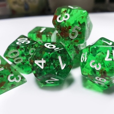 Sprite groen kristal Resin Boarding Dice Set dnd dobbelstenen