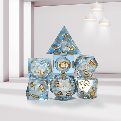 De kleur van de oceaan Hars multi-noodle tablet spel dobbelstenen set dnd dobbelstenen