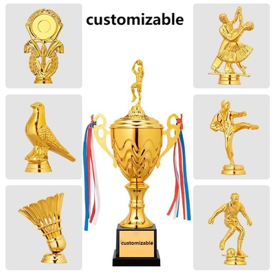 Gepersonaliseerde metalen trofee cup 32cm hoog verscheuringsbestendige