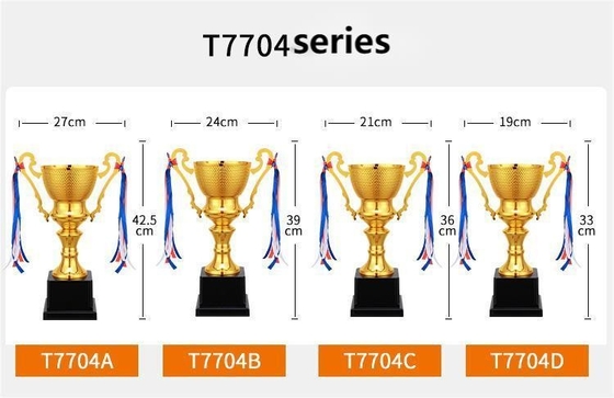 Gepersonaliseerde metalen trofee cup 32cm hoog verscheuringsbestendige