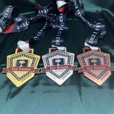 Metalen medaille voor marathon voor gelegenheden en evenementen