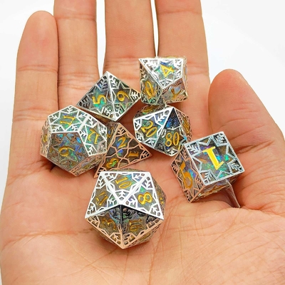 Purple resin&amp;snowflake metaal frame tabletop rollenspel specifiek meerzijdig dobbelsteen set