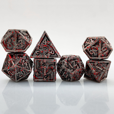 Luxe metalen polyhedraal dobbelstenen 8 actieve kleuren TRPG Dungeons And Dragons Dnd Metalen dobbelstenen set