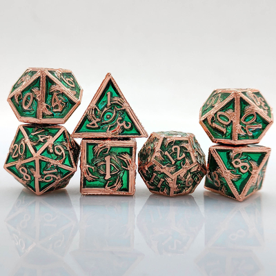 Luxe metalen polyhedraal dobbelstenen 8 actieve kleuren TRPG Dungeons And Dragons Dnd Metalen dobbelstenen set
