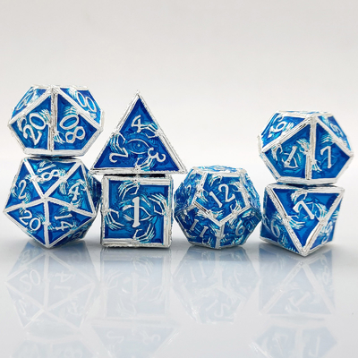 Luxe metalen polyhedraal dobbelstenen 8 actieve kleuren TRPG Dungeons And Dragons Dnd Metalen dobbelstenen set