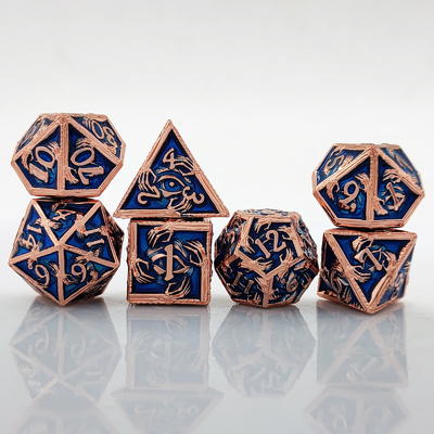 Luxe metalen polyhedraal dobbelstenen 8 actieve kleuren TRPG Dungeons And Dragons Dnd Metalen dobbelstenen set