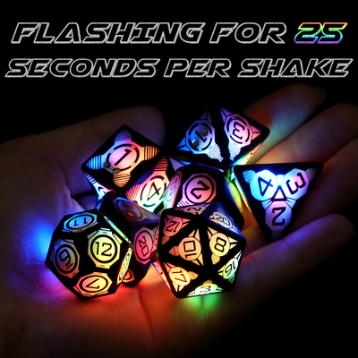 Plastic LED lichtgevende dobbelstenen oplaadbare voetbal tafelspel Multi-Faced dobbelstenen set