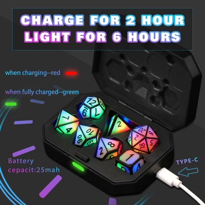 Ultra Long Standby LED oplaadbare dobbelstenen set Dragon And Dungeon