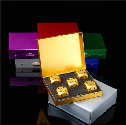 Draagbare ronde 16 mm kleur metalen dobbelstenen set creatief ontspanning aluminium legering dobbelstenen