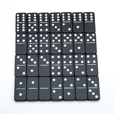 Double 6 Six Metal Domino Set met 28 Giant Aluminium Alloy Domino Blocks Laser Printed Desktop Game