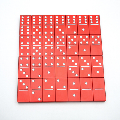Double 6 Six Metal Domino Set met 28 Giant Aluminium Alloy Domino Blocks Laser Printed Desktop Game
