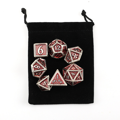 DND metalen dobbelstenen, Dragon en Dungeon polyhedraal RPG dobbelstenen, 7 tafelspel draak schaal dobbelstenen