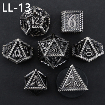 DND metalen dobbelstenen, Dragon en Dungeon polyhedraal RPG dobbelstenen, 7 tafelspel draak schaal dobbelstenen