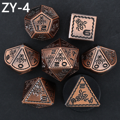 Elektroplaat Vintage gekleurde octopus metalen Dnd Dice Set Dragon en Dragon schaakbord Game Dice