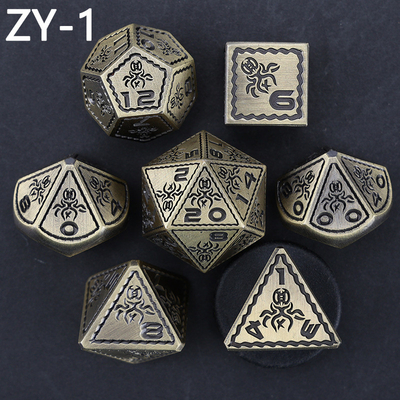 Elektroplaat Vintage gekleurde octopus metalen Dnd Dice Set Dragon en Dragon schaakbord Game Dice