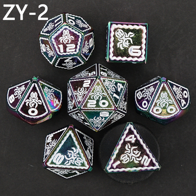 Elektroplaat Vintage gekleurde octopus metalen Dnd Dice Set Dragon en Dragon schaakbord Game Dice