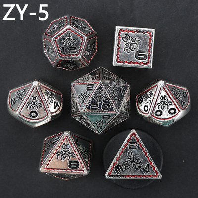 Elektroplaat Vintage gekleurde octopus metalen Dnd Dice Set Dragon en Dragon schaakbord Game Dice