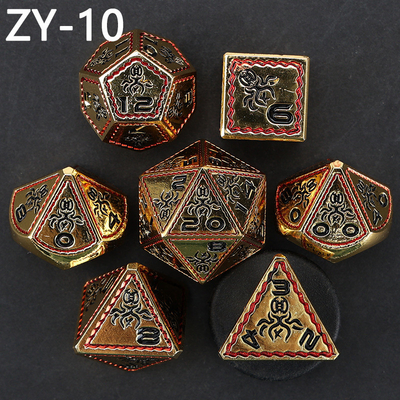 Elektroplaat Vintage gekleurde octopus metalen Dnd Dice Set Dragon en Dragon schaakbord Game Dice