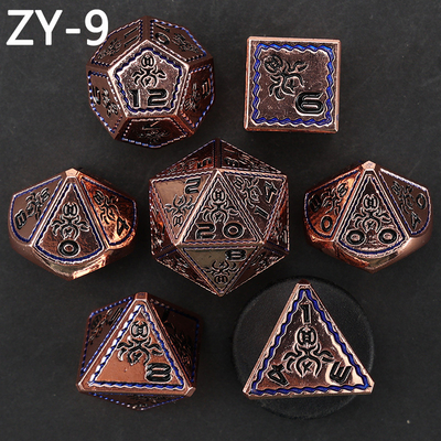 Elektroplaat Vintage gekleurde octopus metalen Dnd Dice Set Dragon en Dragon schaakbord Game Dice