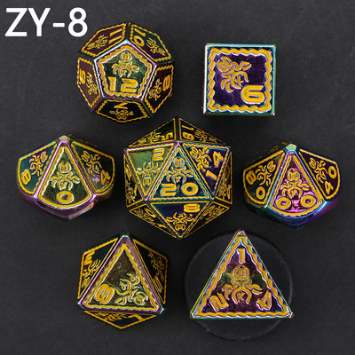 Elektroplaat Vintage gekleurde octopus metalen Dnd Dice Set Dragon en Dragon schaakbord Game Dice