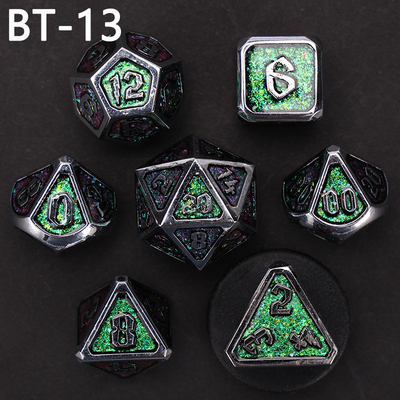 Custom metaal en kunststof dobbelstenen D20 spel D &amp; D polyhedron DND dobbelstenen set RPG dobbelstenen