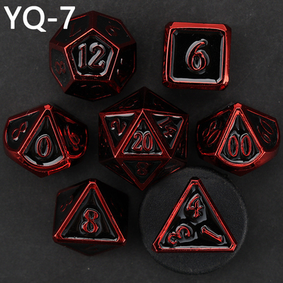 Gepersonaliseerde metalen DND dobbelstenen kleur massief polyëder metalen dobbelstenen set met zilveren cijfers, gebruikt voor schaakbord spel D &amp; D