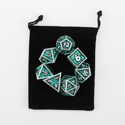 Groene DND Dragon en Dungeon Metalen dobbelstenen Set Customized Gepersonaliseerde Rune dobbelstenen Set