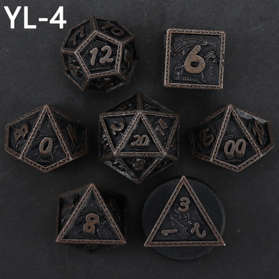 Groene DND Dragon en Dungeon Metalen dobbelstenen Set Customized Gepersonaliseerde Rune dobbelstenen Set