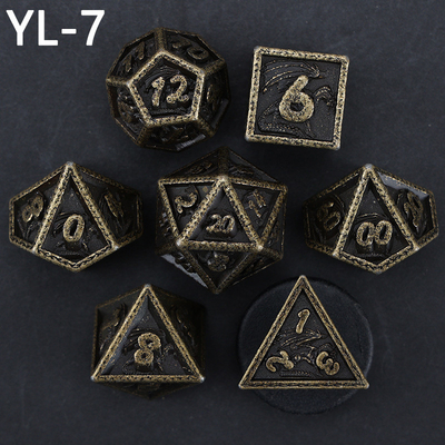 Groene DND Dragon en Dungeon Metalen dobbelstenen Set Customized Gepersonaliseerde Rune dobbelstenen Set