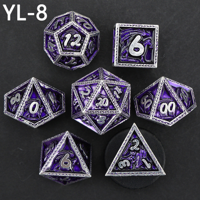 Groene DND Dragon en Dungeon Metalen dobbelstenen Set Customized Gepersonaliseerde Rune dobbelstenen Set