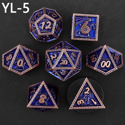 Groene DND Dragon en Dungeon Metalen dobbelstenen Set Customized Gepersonaliseerde Rune dobbelstenen Set
