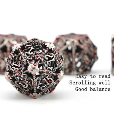 Holle metalen dobbelstenen set polyhedron custom dobbelstenen draak en draak dobbelstenen bordspel