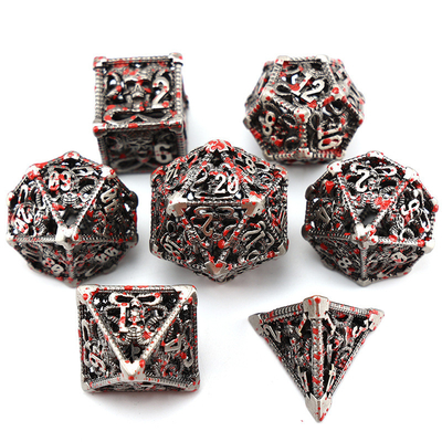 Holle metalen dobbelstenen set polyhedron custom dobbelstenen draak en draak dobbelstenen bordspel