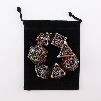 Holle metalen dobbelstenen set polyhedron custom dobbelstenen draak en draak dobbelstenen bordspel