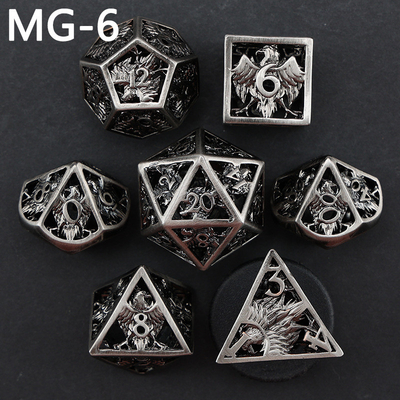 Holle metalen dobbelstenen set polyhedron custom dobbelstenen draak en draak dobbelstenen bordspel