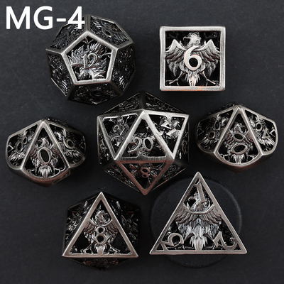 Holle metalen dobbelstenen set polyhedron custom dobbelstenen draak en draak dobbelstenen bordspel