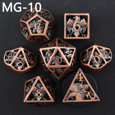 Holle metalen dobbelstenen set polyhedron custom dobbelstenen draak en draak dobbelstenen bordspel