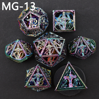 Holle metalen dobbelstenen set polyhedron custom dobbelstenen draak en draak dobbelstenen bordspel