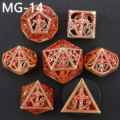 Holle metalen dobbelstenen set polyhedron custom dobbelstenen draak en draak dobbelstenen bordspel