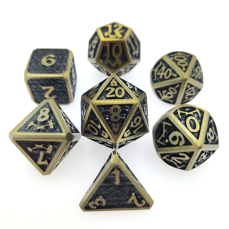 Dobbelstenenset voor DND- of RPG-dobbelstenen Praktische beplating Scherp kleurrijk metaal